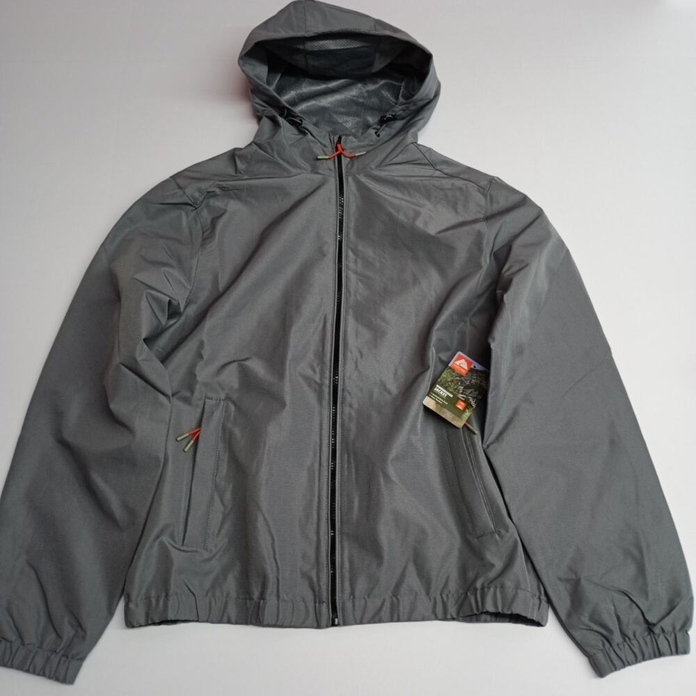 NWT Ozark Trail Windbreaker Jacket Men's Size S Small Gray Zip‎ Pockets Hooded